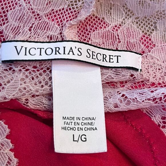 Victoria's Secret Women's Size Large Red Lace Lightweight Wedding Night Gown - Picture 2 of 10